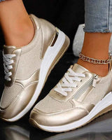 Sneaker Damen Plateau in Gold