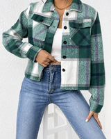 Karierte Jacke mit Taschen – Nadorine in Grün
