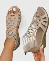 Solara | Damen Orthopädische Riemchensandalen in Khaki