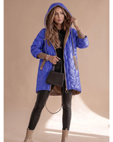 Solea | Winterjacke Damen mit Kapuze und Taschen an den Seiten in Blau