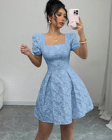 Sommerkleid Mini Elegant A-Linie in Blau