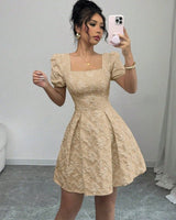 Sommerkleid Mini Elegant A-Linie in Khaki