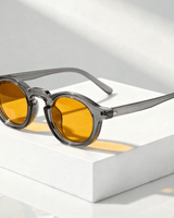 Sonnenbrille rund UV400 Retro Look in Grau
