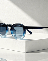 Sonnenbrille rund UV400 Retro Look in Blau