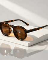 Sonnenbrille rund UV400 Retro Look in Braun