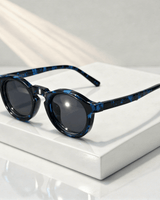 Sonnenbrille rund UV400 Retro Look in Schwarz