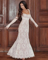 Spitzen Maxikleid Elegant in Weiß
