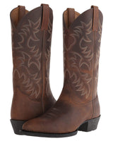 Emilia | Damen Schicke Cowboy-Stiefel mit stilvollen Details in Braun
