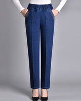 Teliraen - Gerade geschnittene Jeans mit weichem Griff in Dunkelblau (Normale Dicke)