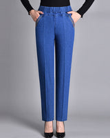Loretie – Jeans Mit Seitentaschen Und Elastischem Bund in Blau