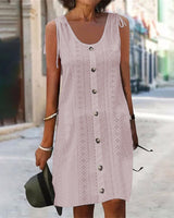 Dinya – Ärmelloses Strickkleid in Rosa