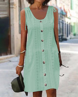 Dinya – Ärmelloses Strickkleid in Grün