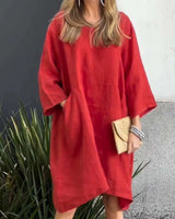 Charmaine - Leichtes Luftiges Kleid in Rot (Fast ausverkauft)