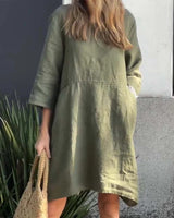 Charmaine - Leichtes Luftiges Kleid in Grün