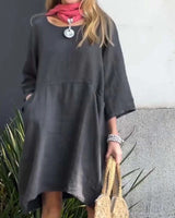Charmaine - Leichtes Luftiges Kleid in Grau