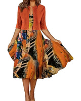 Serelina Chic Geschichtetes Outfit in Orange