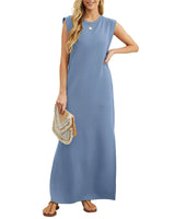 Levi | Knitterfreies Freizeitkleid mit geschlitztem Saum in Blau