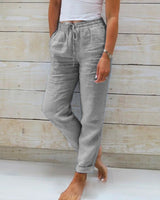 Beatrice | Hose mit elastischem Bund und weitem Bein in Grau
