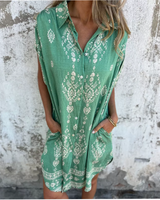 Mica - Vintage Boho Kleid in Grün (Fast ausverkauft)
