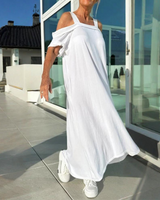 Ciara - Müheloses Fließkleid in Weiß (Fast ausverkauft)