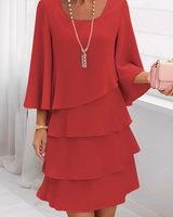 Nira - Kleid mit weichem Griff und Rüschensaum in Rot