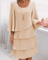 Ishari - Elegantes Kleid Mit Quadratischem Ausschnitt in Khaki