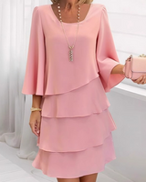 Ishari - Elegantes Kleid Mit Quadratischem Ausschnitt in Rosa