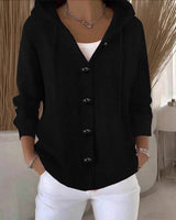 Kumari - Langärmelige Strickjacke Mit Knöpfen in Schwarz