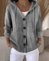 Kumari - Langärmelige Strickjacke Mit Knöpfen in Grau
