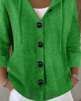 Kumari - Langärmelige Strickjacke Mit Knöpfen in Grün