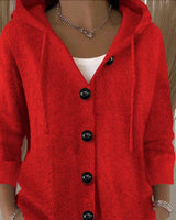 Kumari - Langärmelige Strickjacke Mit Knöpfen in Rot