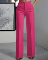 Britta | Damen Anzughose Hohe Taille Business Elegant in Rosenrot
