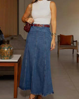 Tiaressa - Denim-Maxikleid in Blau
