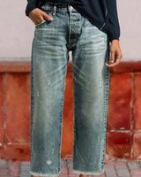 Yarelia - Gerade geschnittene Jeans in Mittelblau