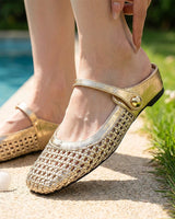 Cerise - Schimmernde Mary-Janes in Gold