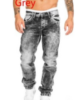 Dario - Gerade geschnittene Jeans in Vintage-Waschung in Grau