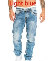 Dario - Gerade geschnittene Jeans in Vintage-Waschung in Hellblau