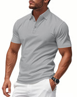 Quinlan - Modern Fit Poloshirt in Grau