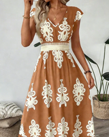 Osyrel - Bedrucktes Midikleid in Braun