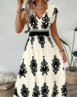 Osyrel - Bedrucktes Midikleid in Aprikose
