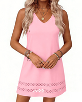 Ladouce - Ärmelloses Kleid Mit Durchbrochenem Saum in Rosa