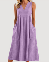 Milanie – Ärmelloses Midikleid in Lila