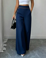 Selvie – Hose Mit Weitem Bein und Zierknöpfen in Blau