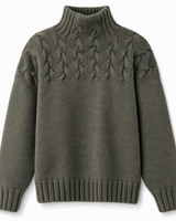 Jimmima – Gestrickter Rollkragen Pullover in Grau