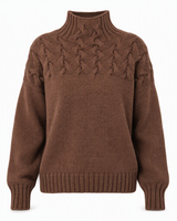 Jimmima – Gestrickter Rollkragen Pullover in Braun