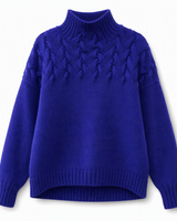 Jimmima – Gestrickter Rollkragen Pullover in Blau