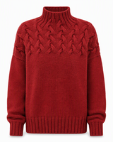 Jimmima – Gestrickter Rollkragen Pullover in Burgunderrot