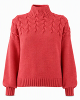 Jimmima – Gestrickter Rollkragen Pullover in Rot