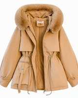 Wenqing – Winterjacke Mit Kapuze Aus Kunstfell in Khaki