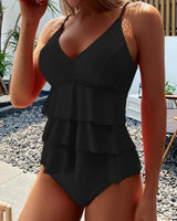 Irma | Damen Einteiliger Badeanzug Elegant Sommer Modern in Schwarz